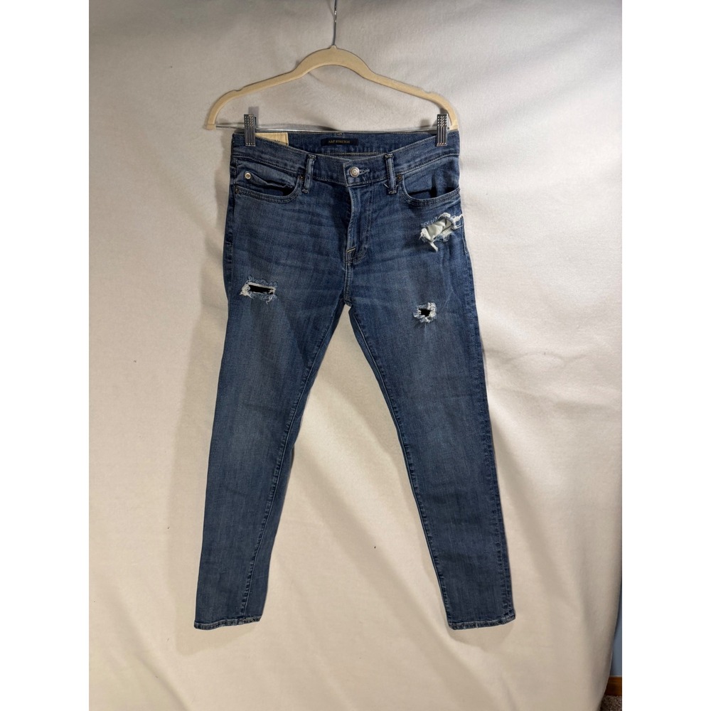 Abercrombie & Fitch Super Skinny Distressed Blue Jeans Mens 29x30 A&F Stretch